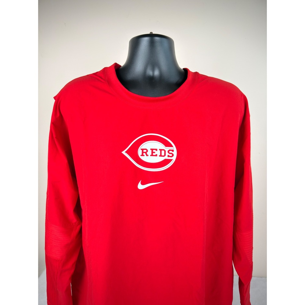 Nike Cincinnati Reds MLB Dri-FIT Long Sleeve Vented Windbreaker Red Mens XXL